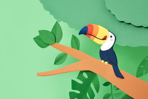 3D立體廣告中的動(dòng)物叢林紙工藝品設(shè)計(jì) 創(chuàng)意與自然共舞